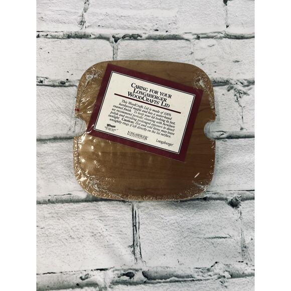 Longaberger Woodcrafts Square Lid 5.5" w/Square Knob and Cut-Outs on Side #59065 - Picture 2 of 2